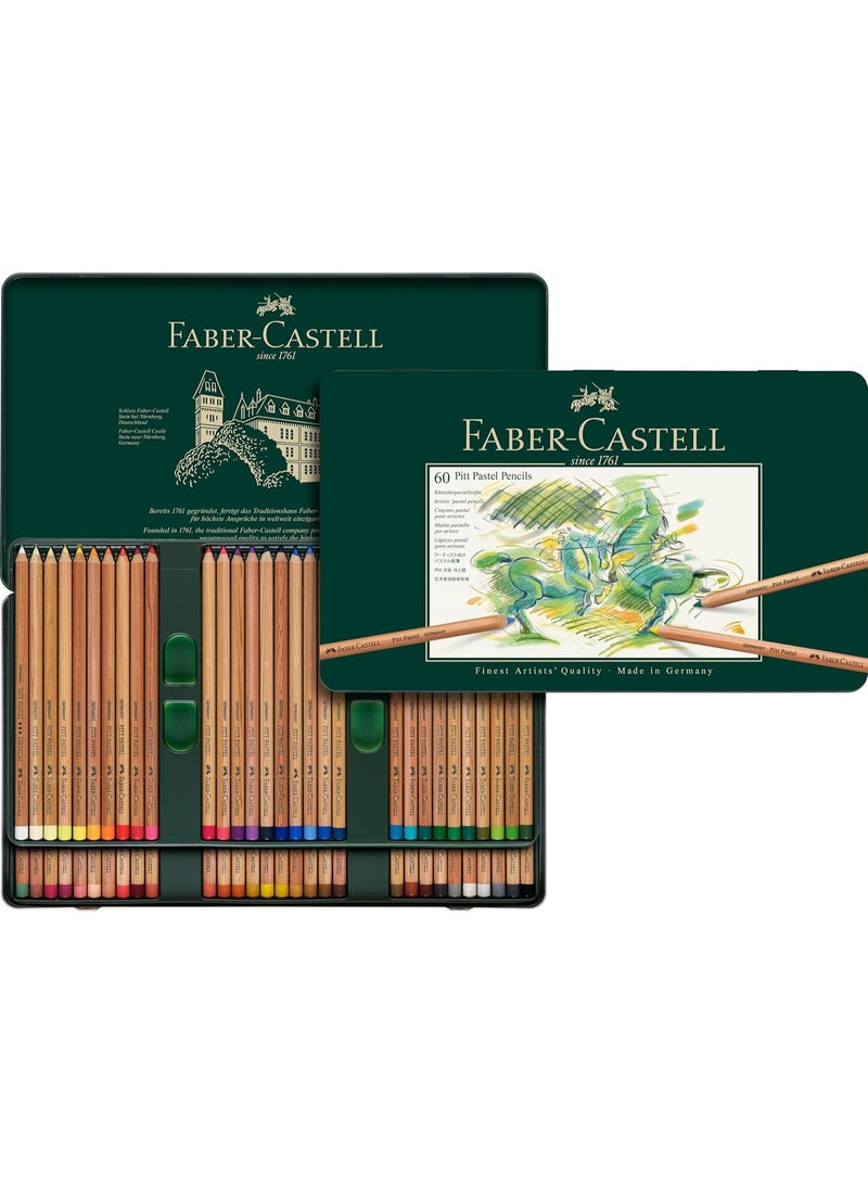FABER-CASTELL Faber Castell-Pitt Pastel Pencils Set Of 60 In Metal Box - Image 1
